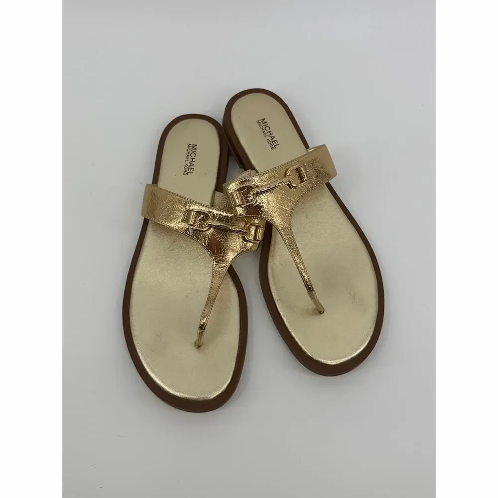 metallic leather sandals, Michael Kors Carson Flat Thong (11)